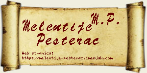 Melentije Pešterac vizit kartica